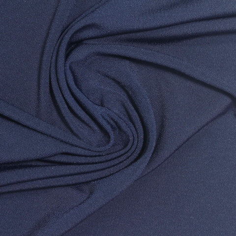 Polyester Stretch Linen-Look Fabric, 230 gsm, 160 cm — Navy