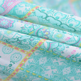 Teal Geometric Linen-Look, Polyester — photo 2