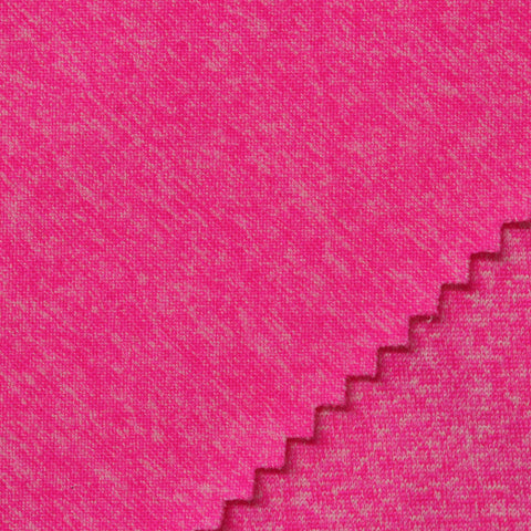 Bright Pink Marl Jersey Knit, Nylon-Poly