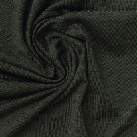 Dark Green Marl Jersey Knit, Polyester, 215 gsm