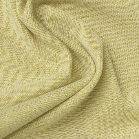 Light Yellow Flecks Rib Knit, Cotton-Nylon