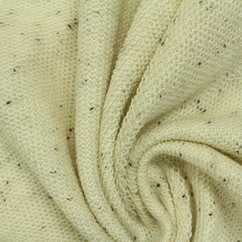 Light Yellow Marl French Terry, Cotton-Poly, 335 gsm
