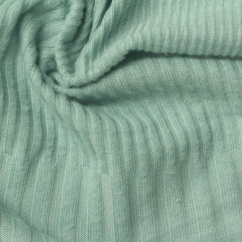 Jacquard Polyester Viscose Rib Knit Fabric, 170 gsm, 180 cm — Green