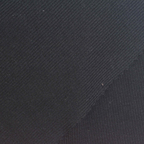 Black Rib Knit, Poly-Viscose