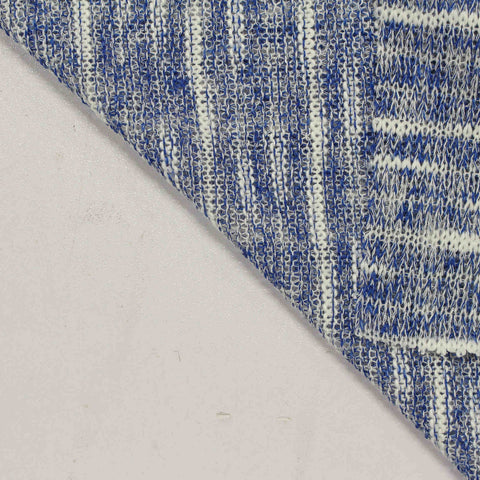Blue Marled-Stripe Chunky Knit, Poly-Viscose