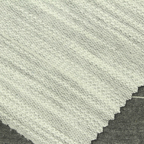 Light Grey Horizontal-Stripe French Terry, Poly-Viscose, 230 gsm