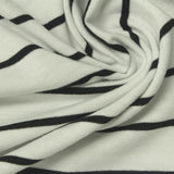 Black Horizontal-Stripe Jersey Knit, Poly-Viscose — photo 2