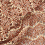 Marled Orange Openwork-Leaf Chunky Knit, Polyester — photo 2