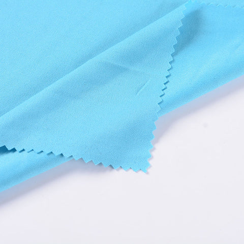 100% Polyester Interlock Knit Fabric, 130 gsm, 155 cm — Blue