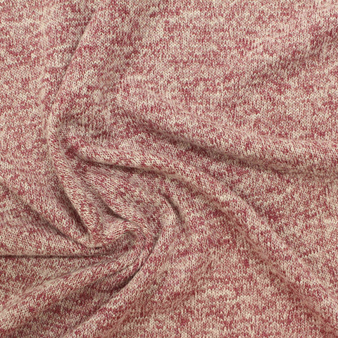 Red Marl Chunky Knit, Viscose-Poly, 219 gsm