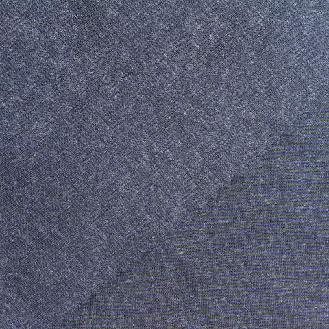 Dark Blue Marl Ponte Knit, Poly-Viscose, 327 gsm