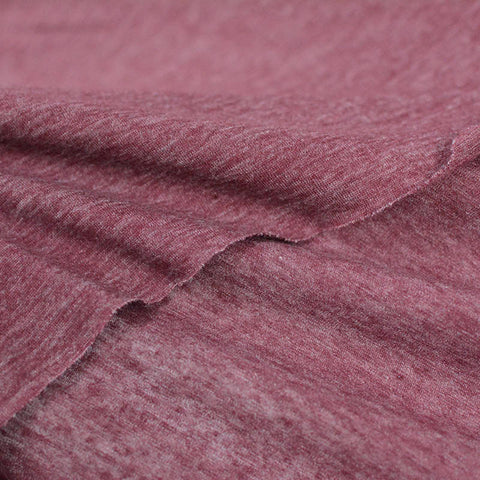Burgundy Marl Jersey Knit, Cotton-Poly