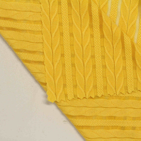 Yellow Vertical-Leaf Jacquard, Polyester