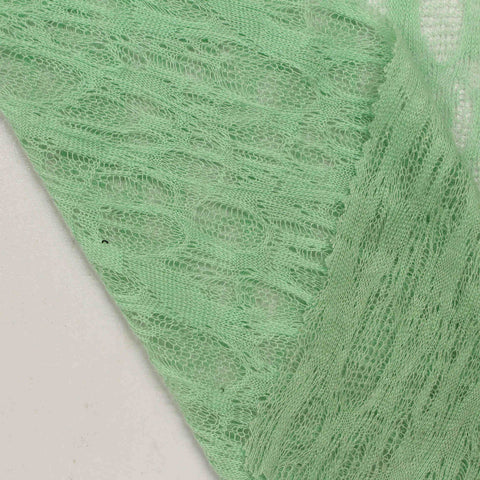 Light Green Openwork Pointelle Knit, Polyester