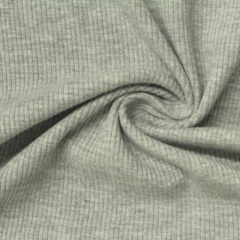 Grey Marl Rib Knit, Viscose