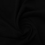 Polyester Cotton Stretch Rib Knit Fabric, 146 gsm, 110 cm — Black — photo 2