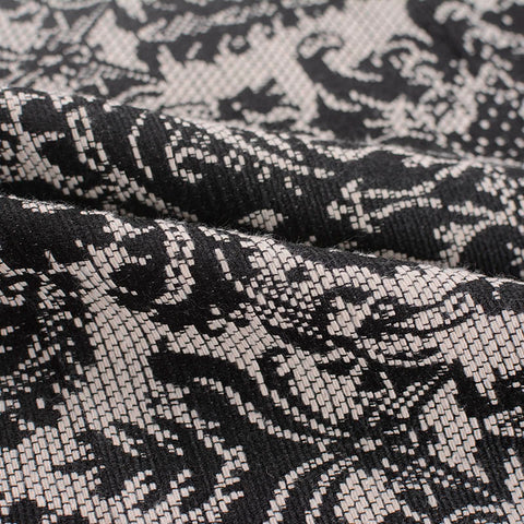 Floral Polyester Cotton Woven Fabric, 260 gsm, 148 cm — Grey