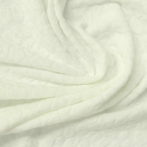 Jacquard Polyester Stretch Pointelle Knit Fabric, 350 gsm, 160 cm — Beige