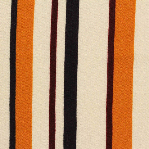 Cream Horizontal-Stripe Crepe, Viscose