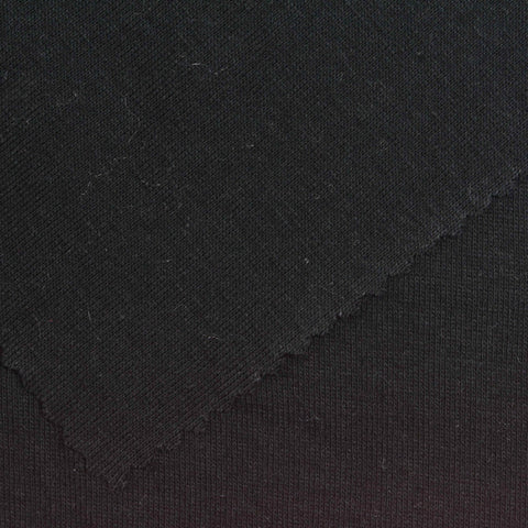 100% Cotton Rib Knit Fabric, 175 gsm, 160 cm — Black