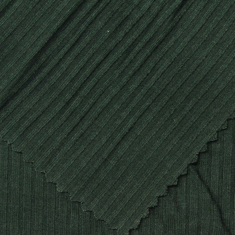 Viscose Stretch Rib Knit Fabric, 210 gsm, 163 cm — Green