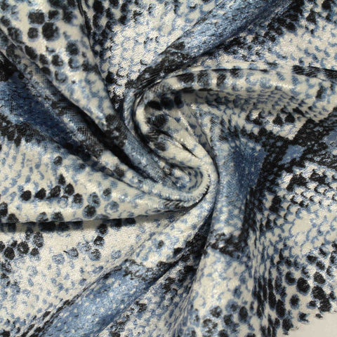 Blue Snakeskin Knit, Polyester, 213 gsm