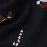 Printed Brushed Cotton Polyester French Terry Fabric, 280 gsm, 185 cm — Navy — photo 2