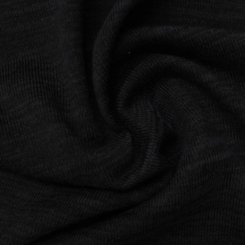 Polyester Stretch Chunky Knit Fabric, 216 gsm, 180 cm — Black