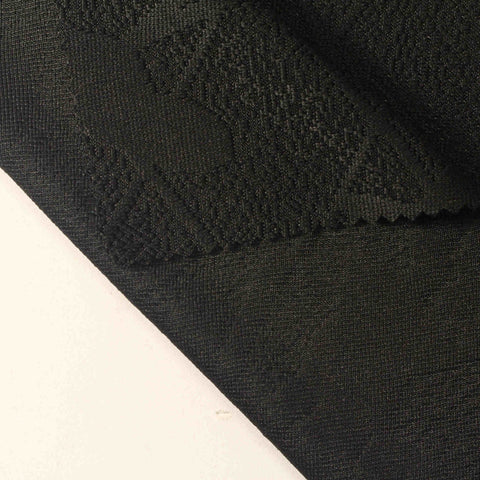 Black Tone-on-Tone Pointelle Knit, Polyester, 280 gsm