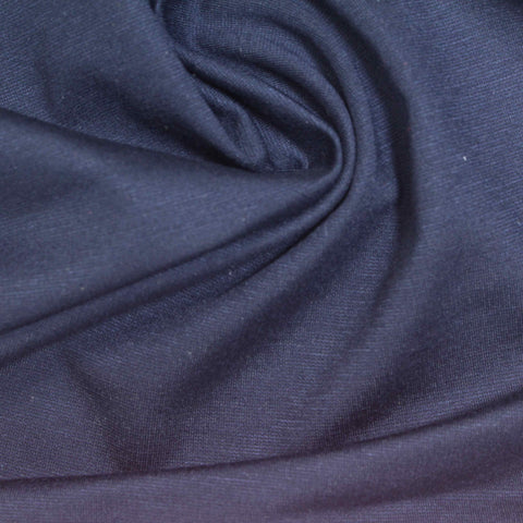 Viscose Nylon Stretch Ponte Knit Fabric, 180 gsm, 160 cm — Navy