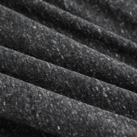 Dark Grey Marl Rib Knit, Poly-Cotton, 188 gsm