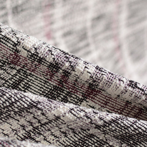 Red Plaid Jacquard, Poly-Cotton, 230 gsm