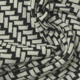 Black Herringbone Interlock Knit, Polyester — photo 2