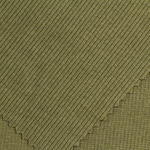 Olive Rib Knit, Poly-Cotton