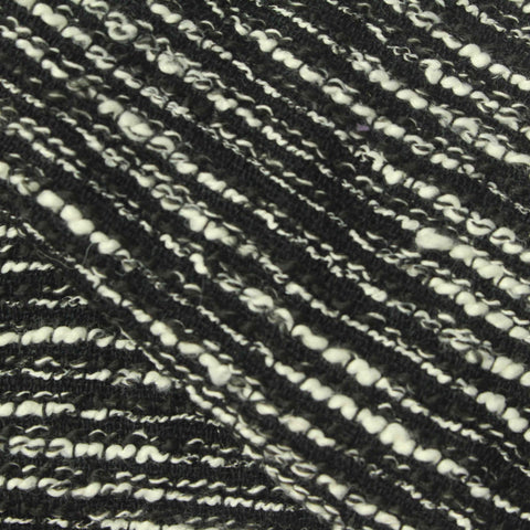 Black Horizontal-Stripe Bouclé, Polyester