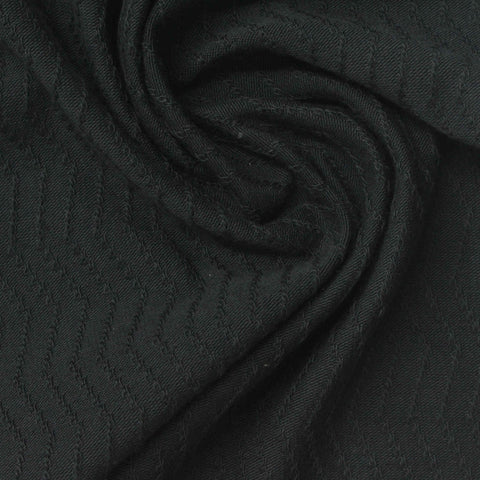 Black Wavy-Chevron Pointelle Knit, Cotton