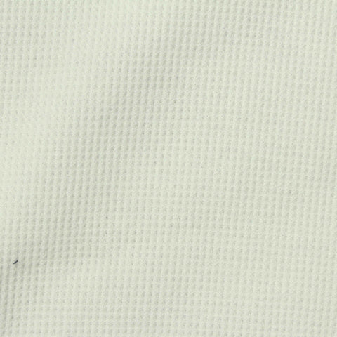 Brushed Polyester Viscose Stretch Waffle Knit Fabric, 310 gsm, 140 cm — White