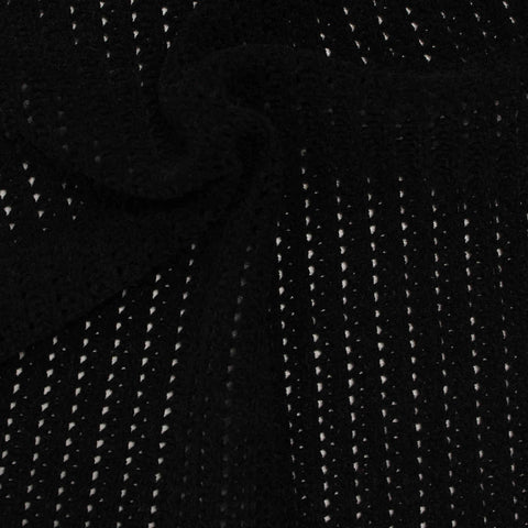 White Vertical-Stripe Chenille, Polyester, 283 gsm