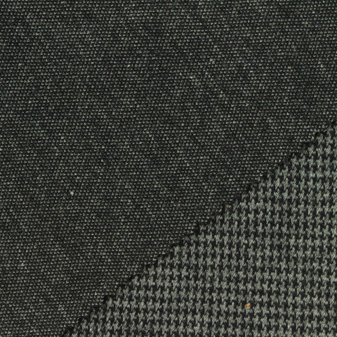 Black Houndstooth Knit, Cotton-Poly