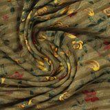 Yellow Floral Jersey Knit, Poly-Cotton — photo 2