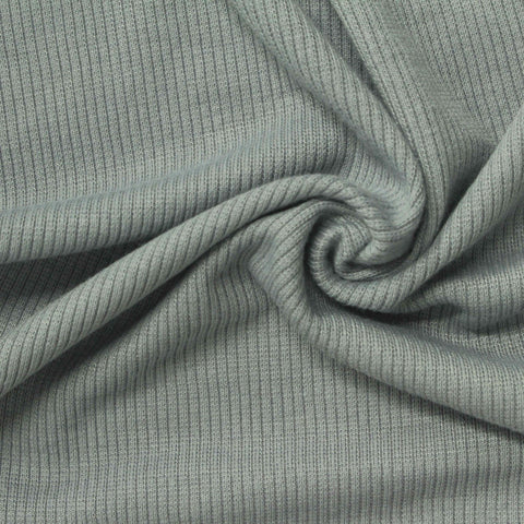 Polyester Stretch Rib Knit Fabric, 247 gsm, 114 cm — Green