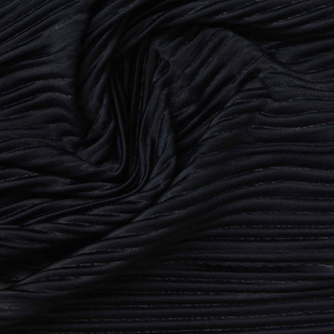 Polyester Stretch Crepe Fabric, 190 gsm, 160 cm — Black, ref EF-261032