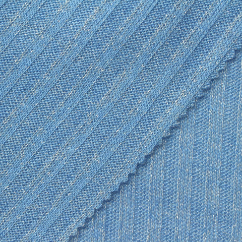 Light Blue Marl Rib Knit, Acrylic