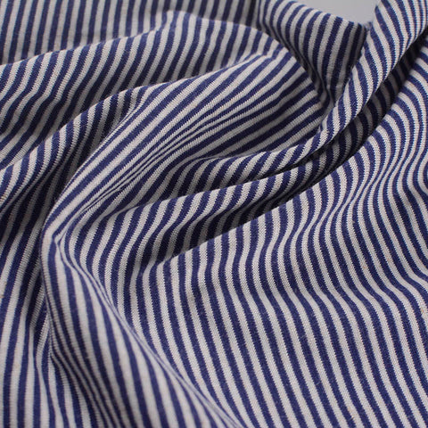 Navy Horizontal-Stripe Knit, Cotton-Viscose