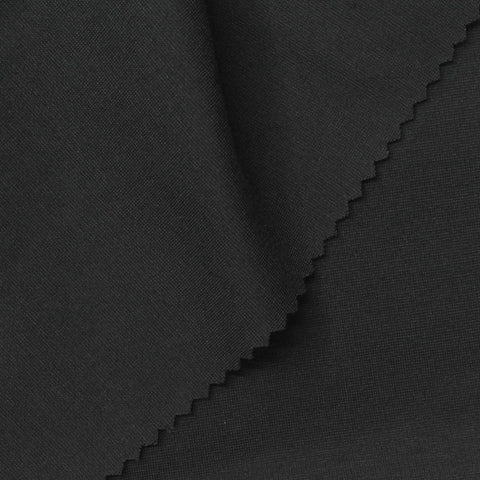 Viscose Nylon Stretch Ponte Knit Fabric, 270 gsm, 150 cm — Black, ref EF-272520