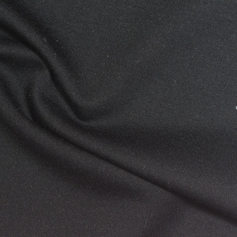 Viscose Nylon Stretch Ponte Knit Fabric, 280 gsm, 160 cm — Black, ref EF-278762
