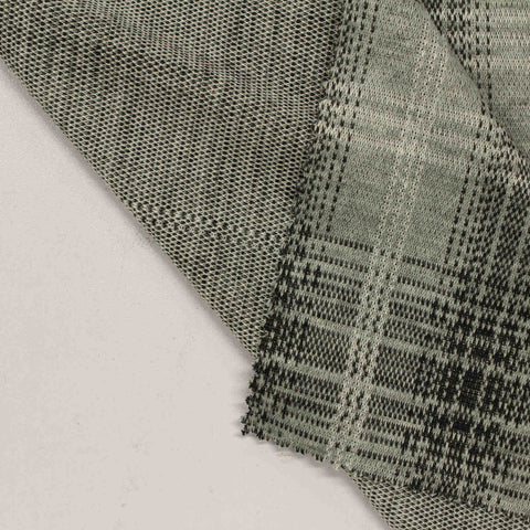 Grey Plaid Jacquard, Poly-Viscose, 200 gsm
