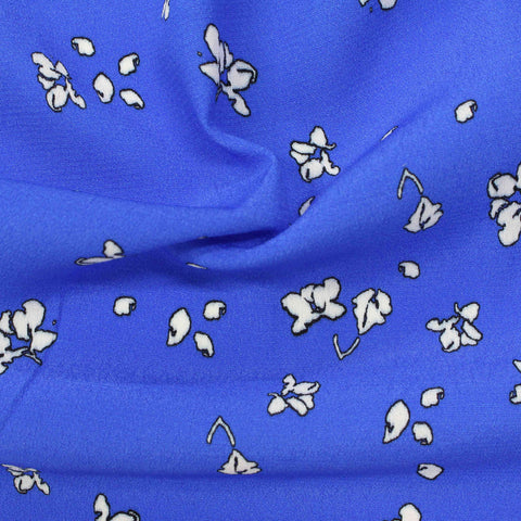 White Floral Woven, Viscose, 136 gsm
