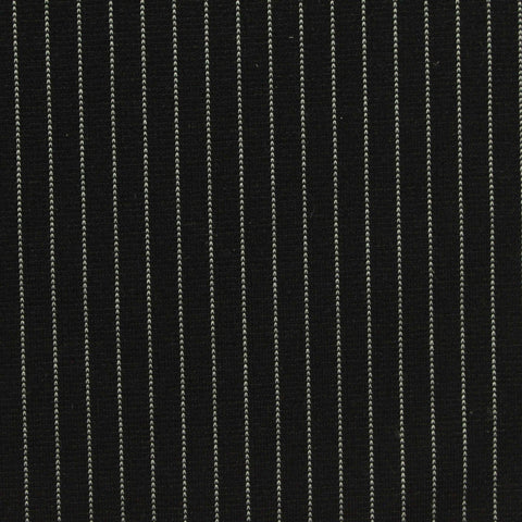 Black Vertical-Pinstripe Ponte Knit, Polyester