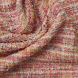 Pink Horizontal-Stripe Bouclé, Poly-Cotton — photo 2